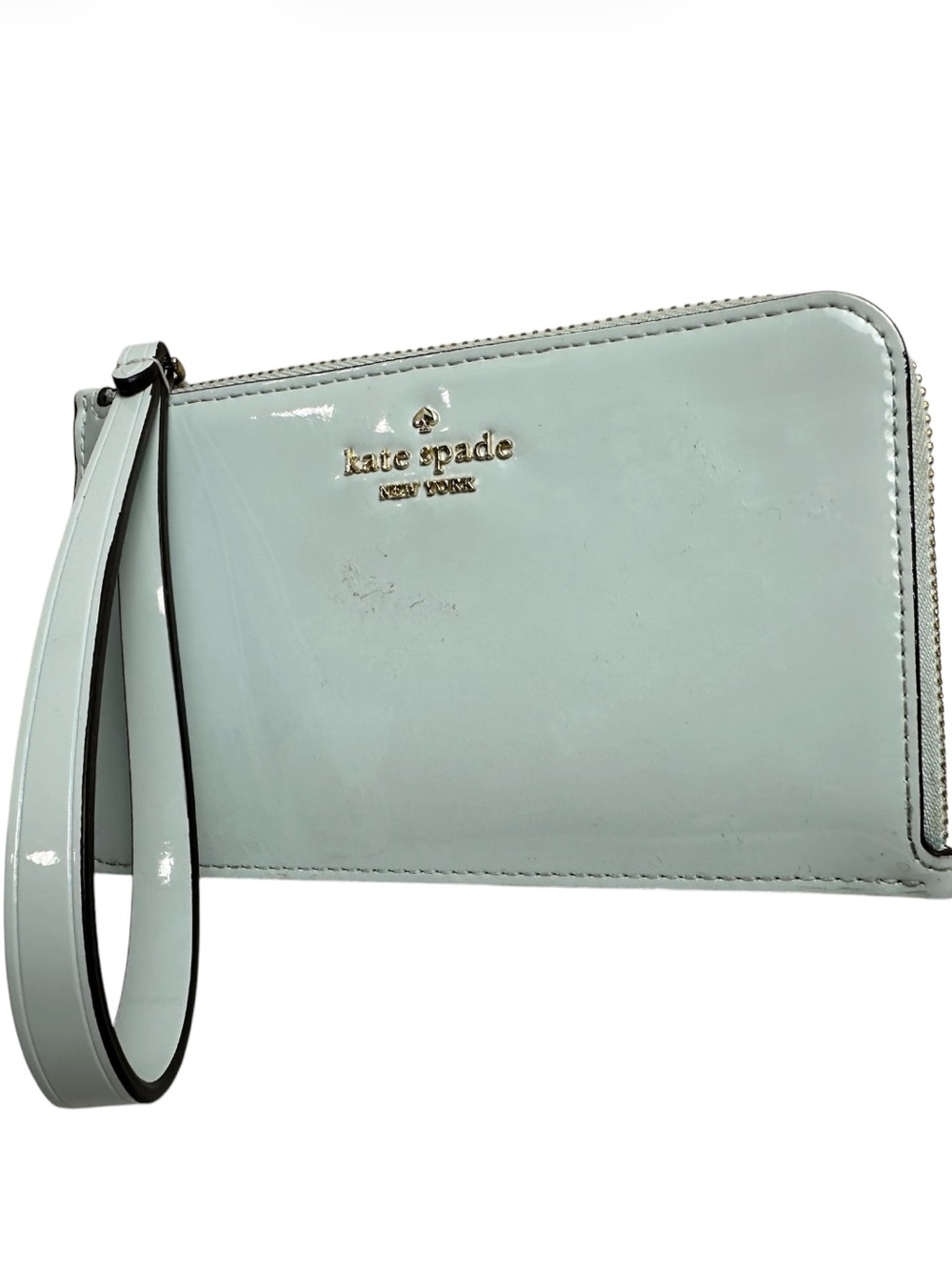 kate spade Patent Wristlet in Mint Light Blue